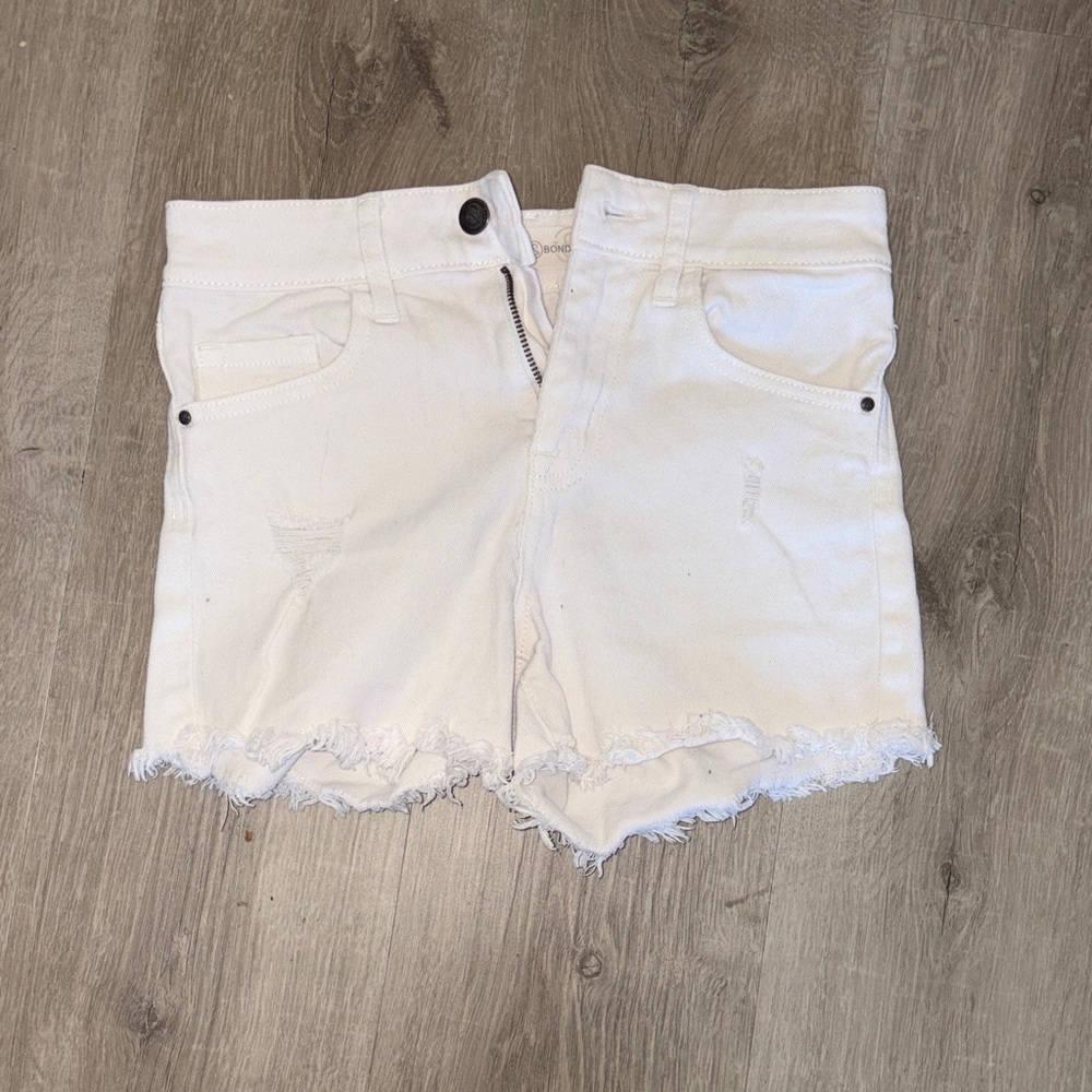 Treasure & Bond White Frayed Hem Denim Shorts